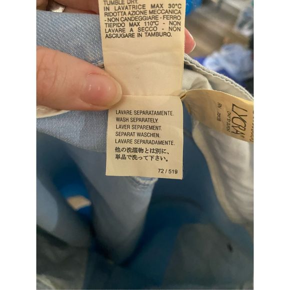 Max Mara Weekend Light Blue Denim Cotton Blend Washed Denim Midi Skirt Size 10 - Picture 13 of 16